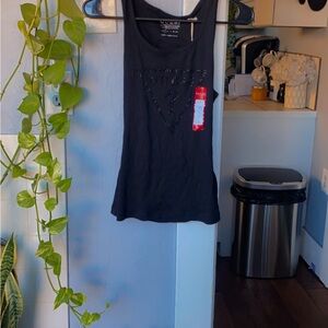 Guess Black Embellished Tank Top